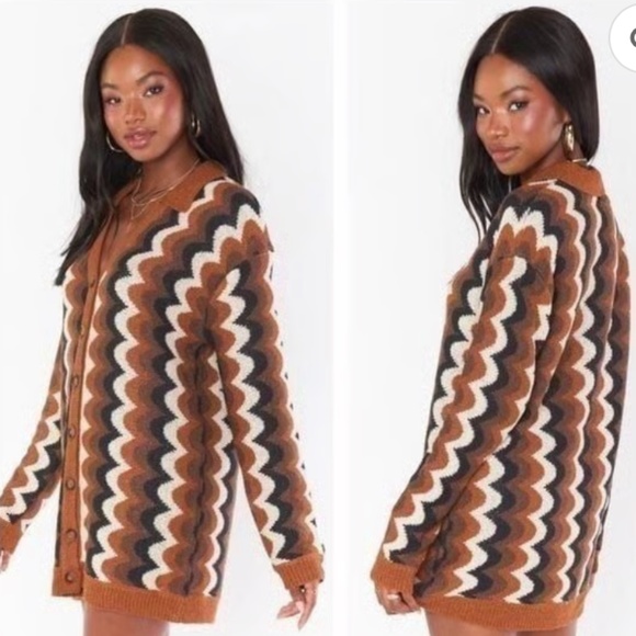 Show Me Your Mumu Bennett Sweater Dress Size S retro wave knit - Picture 4 of 6